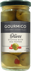 GOURMICO Green Olives stuffed with Red Pepper 240g