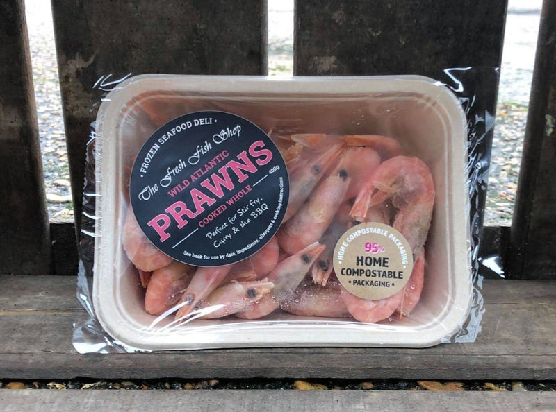 Frozen Shell-On Atlantic Prawns (400g) - The Fresh Fish Shop UK