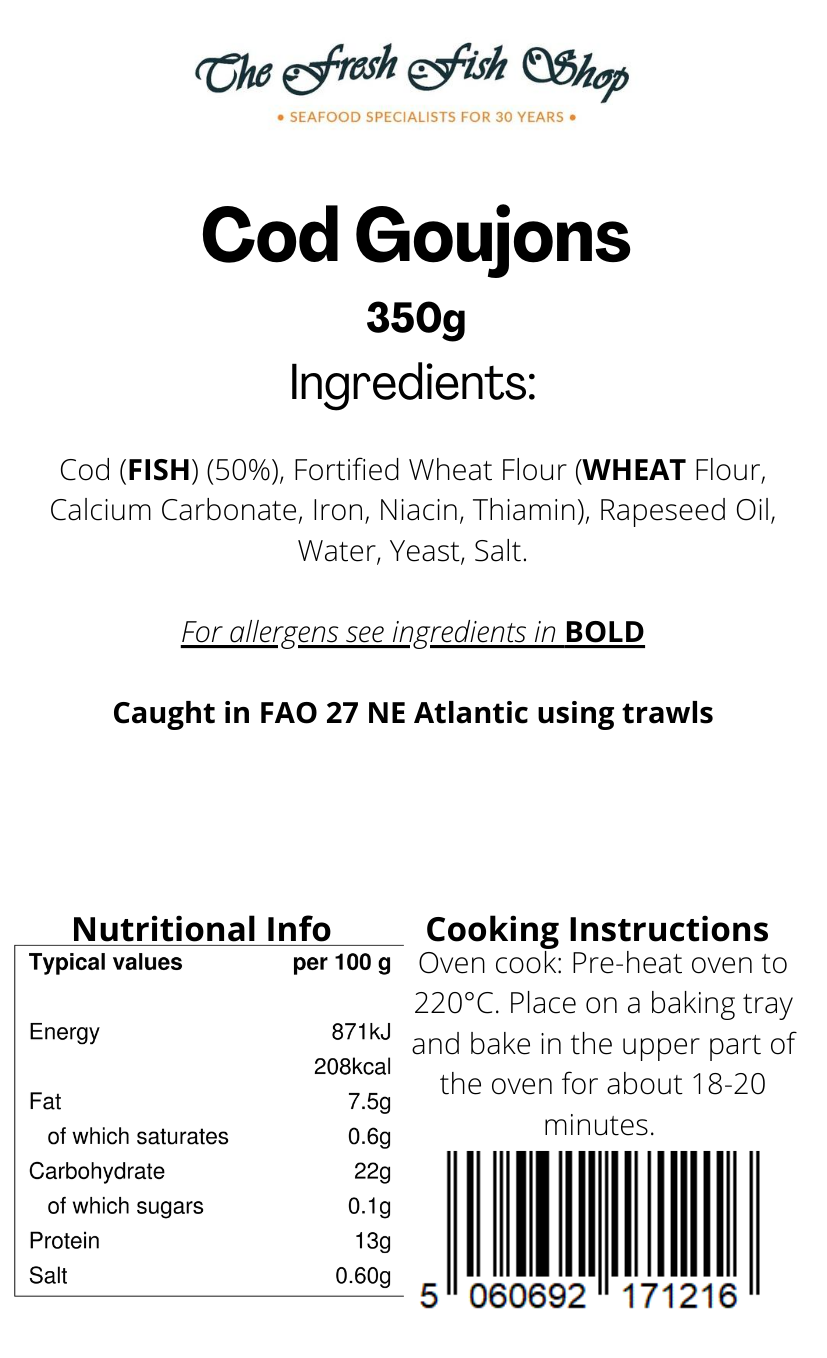 Frozen Breaded Cod Goujons (350g) - The Fresh Fish Shop UK