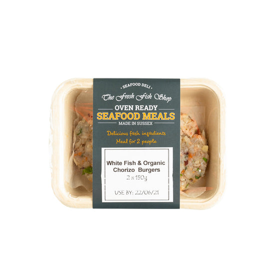 Chorizo & Mixed White Fish Burgers (300g)