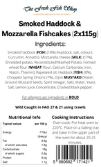 Frozen Smoked Haddock & Mozzarella Fishcakes (230g) - The Fresh Fish Shop UK