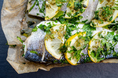 Oven-Ready Whole Seabass with Lemon & Parsley (450g) - The Fresh Fish Shop UK
