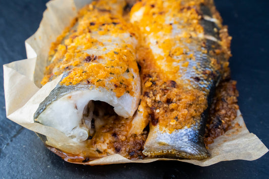 Oven-Ready Whole Seabass with Chilli & Lime (450g) - The Fresh Fish Shop UK