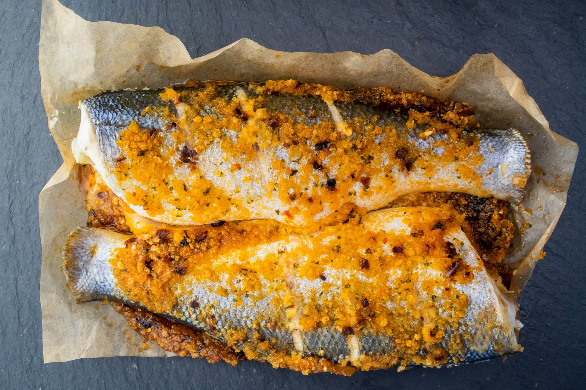 Oven-Ready Whole Seabass with Chilli & Lime (450g) - The Fresh Fish Shop UK
